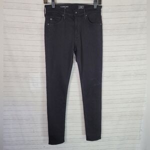 Ag ADRIANO GOLDSCHMIED THE FARRAH HIGH RISE SKINNY ANKLE JEANS IN BLACK, SZ 26